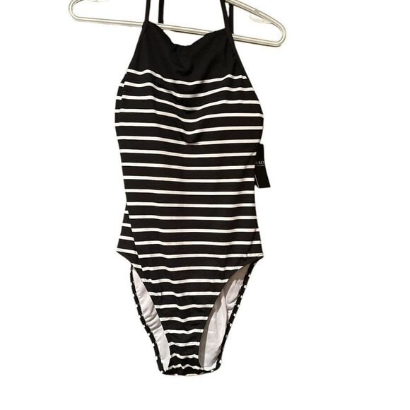 Lauren Ralph Lauren Halter Top Striped Swimsuit Size 6 NWT - Picture 1 of 10